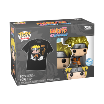 FUNKO POP! - Animation-​ Naruto Uzumaki Running Metallic #727 Special Edition mit Tee Größe S